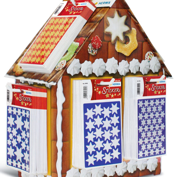 Herma Kerstdecoratie-stickers, Displaydoos Peperhuisje