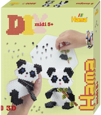 Hama strijkkralen midi 3D 'Panda', geschenkverpakking