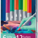 STAEDTLER Viltstiften - Dubbelzijdig - Etui van 6