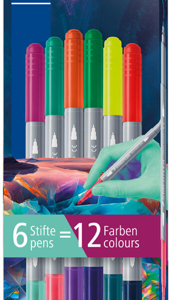 STAEDTLER Viltstiften - Dubbelzijdig - Etui van 6