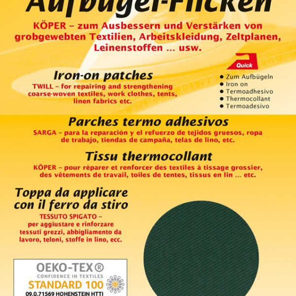Textielreparatielapjes voor decoratieve stikseloppervlakken, 400 x 120 mm, groen