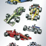Etiketten Decoratief 'Racewagens'