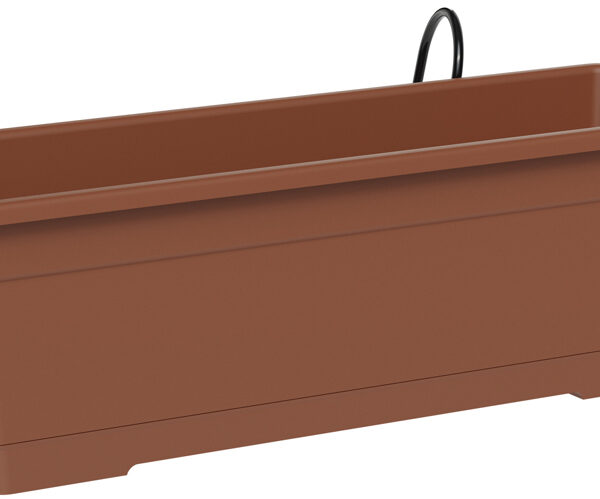 Terracotta bloembak-set 'Birka', inclusief houder.