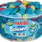 Haribo fruitzachte gomberen Smurfen, blik 150 stuks