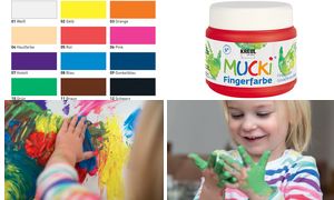 Vingerverf 'MUCKI', zwart, 150 ml