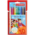 Stabilo Fijnlijnstift Trio 2-in-1, 10 stuks in kartonnen etui.