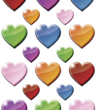 Gekleurde hartetiketjes