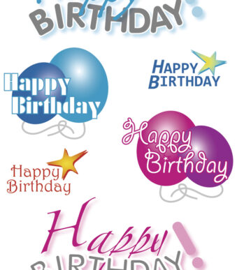 Verjaardagsstickers 'Happy Birthday'