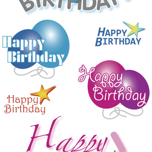Verjaardagsstickers 'Happy Birthday'
