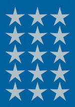 Zilverkleurige sterren-stickers, 22 mm, Herma kerststickers