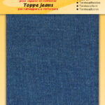 Stukjes spijkerstof om op te strijken, middelenblauw