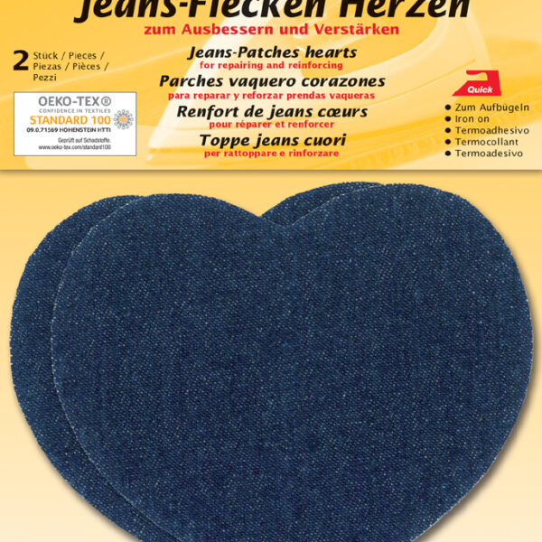 Spijkerbroeklapjes hart, donkerblauw