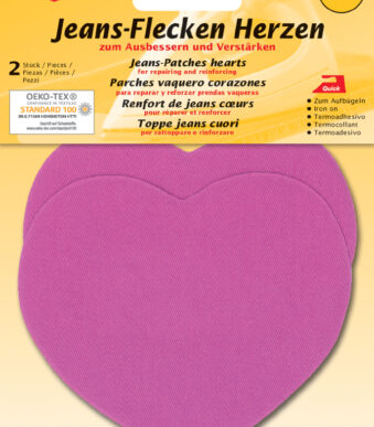 Kleiber Jeanslapjes Hartjes, roze