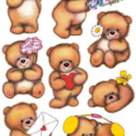 Herma Stickervel 'Beren met bloemen'