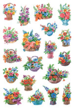 Herma Stickers met Bloemen in Mandje