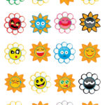 Pluizige stickers 'Gekke zonnen'