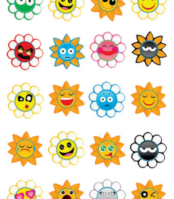 Pluizige stickers 'Gekke zonnen'