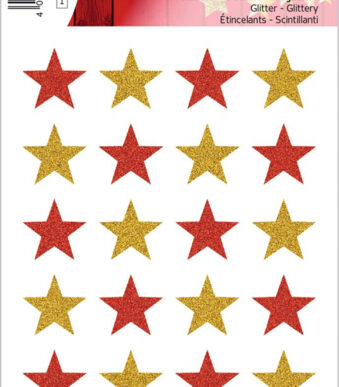 Herma Kerst-stickers 'Sterren', glimmend