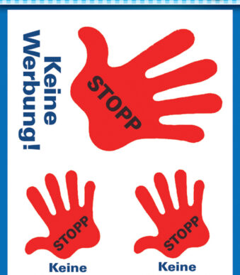 Waarschuwingsetiketten 'Stop - Geen reclame'