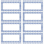 Huishoud-etiketten met blauwe rand