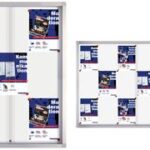 Vitrine professioneel voor 6x A4 formaat, metalen achterwand.