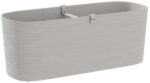 Bloembak 'Paros', breedte 500 mm, wolkengrijs.
