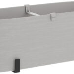 Bloemenbakset 'Paros', inclusief houder, lichtgrijs