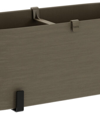 Bloembak-set 'Paros', incl. houder, zandkleur.