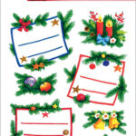 Herma kerstetiketten 'Dennenranken', Opschrift