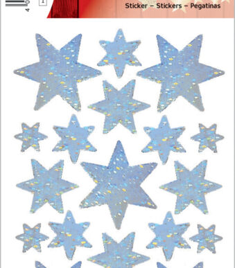 Herma feestdagen-stickers decor 'Sterren', zilver, holografisch.