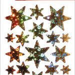 Holografische decoratiestickers 'Sterren', goudkleurig