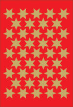 Gouden kerststerren stickers 14 mm