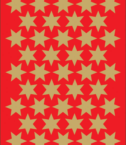 Gouden kerststerren stickers 14 mm