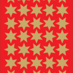Kerststerren stickertjes, 16 mm, goudkleurig