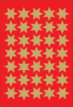 Kerststerren stickertjes, 16 mm, goudkleurig