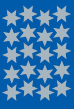 Herma kerststerren-stickers decor, 21 mm, zilver