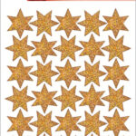 Herma kerstversiering-stickers 'Sterren', goud, glimmend.