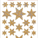 Herma Kerststerren Stickers, Goud Holografisch