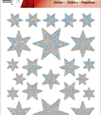 Herma kerstdecoratie stickers 'Sterren', zilver, holografisch.