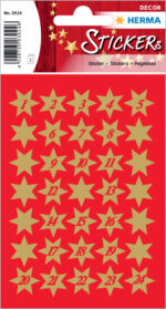 Herma feestdagstickers Decoratie 'Sterren', goudkleurig met cijfers