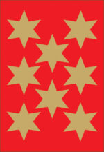 Gouden ster-stickers 33 mm, feestdecoratie