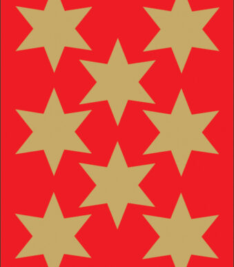 Gouden ster-stickers 33 mm, feestdecoratie