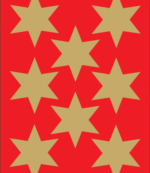 Gouden ster-stickers 33 mm, feestdecoratie