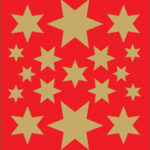 Herma Kerstdecoratie Stickers 'Sterren', Geassorteerd, Goud