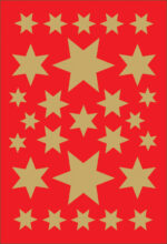 Herma Kerstdecoratie Stickers 'Sterren', Geassorteerd, Goud