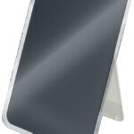 Grijze bureaulei van glas met memobord