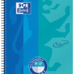 Oxford schrijfblok duokleur, A4+, 80 vellen, marineblauw/aqua