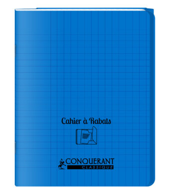 Traditioneel schrift met klep 170 x 220 mm, blauw