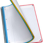 Gebonden kleurgecodeerd werkschrift A4+ formaat met Seyes-lijnen