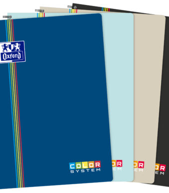 Gebonden kleurgecodeerd werkschrift A4+ formaat met Seyes-lijnen